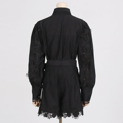 Elegante Polo-Kraag Borduurwerk