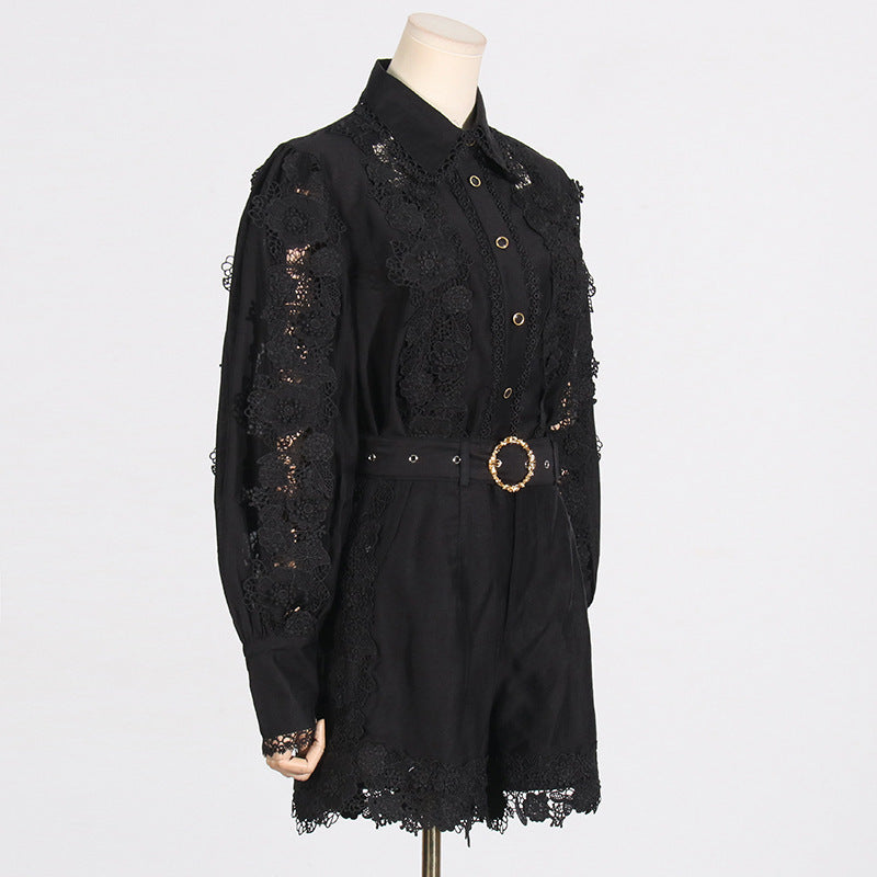 Elegante Polo-Kraag Borduurwerk