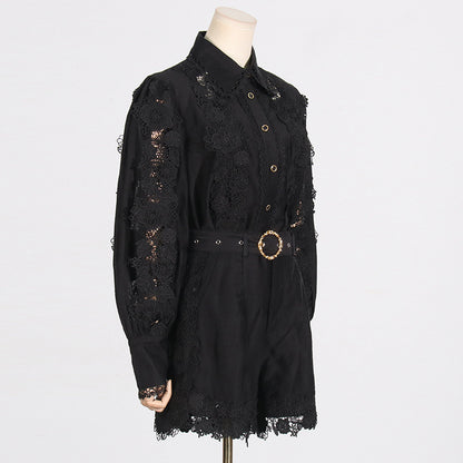 Elegante Polo-Kraag Borduurwerk